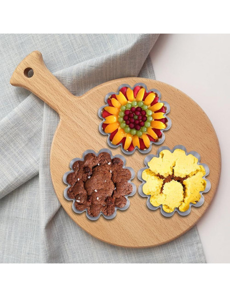 8 Moldes Mini de Tartas Antiadherentes Velicber 12 cm Aluminio