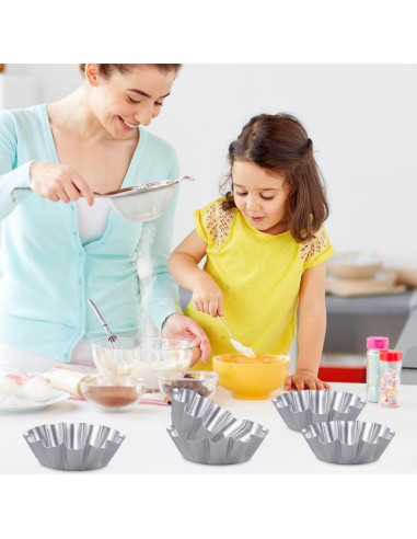 8 Moldes Mini de Tartas Antiadherentes Velicber 12 cm Aluminio