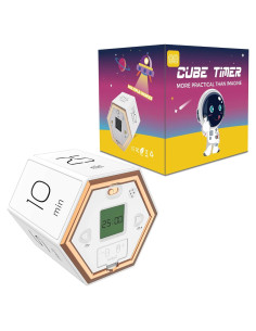 Temporizador Digital Hexagonal Hanlverk, Alarma Silenciosa, Blanco