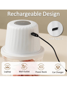 Mini Picadora de Alimentos Inalámbrica SF SUNFUNY 400ml 2