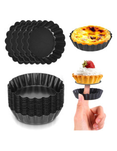16 Moldes de Tartas Mini HOFURME Antiadherentes 8cm