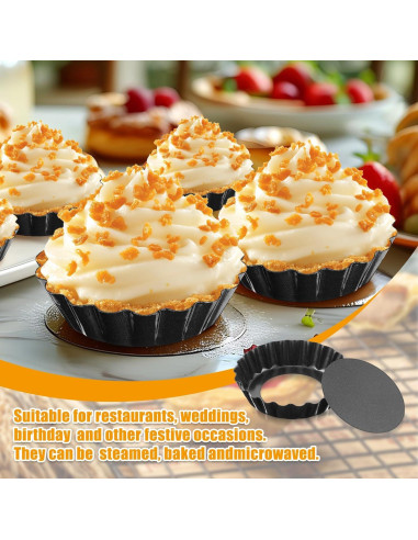 16 Moldes de Tartas Mini HOFURME Antiadherentes 8cm