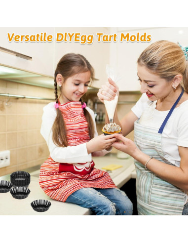 16 Moldes de Tartas Mini HOFURME Antiadherentes 8cm