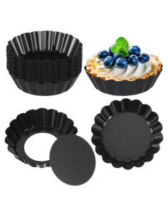 16 Moldes Redondos Antiadherentes SynHHergyx para Tartas 8cm