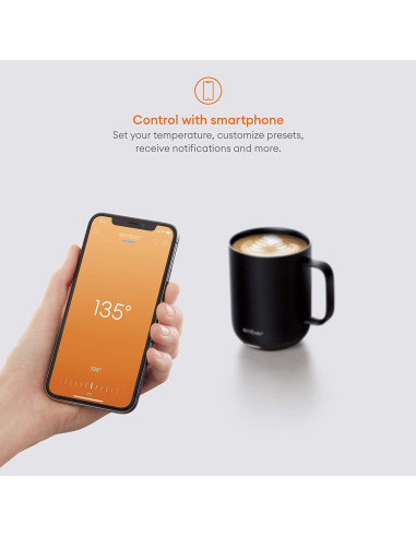 Taza Inteligente Ember Control de Temperatura 414 ml Negra - App y Sueño Automático