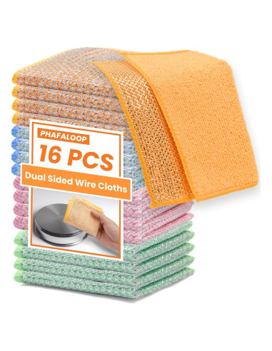 16 Paños de Limpieza de Alambre Phafaloop 20x20 cm Sin Rayones