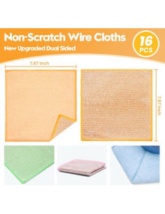 16 Paños de Limpieza de Alambre Phafaloop 20x20 cm Sin Rayones 2