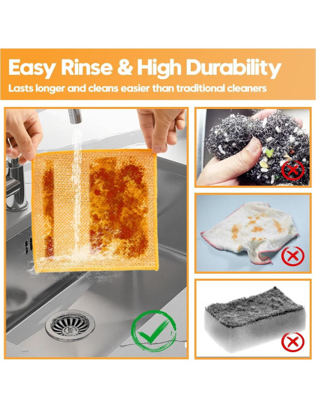 16 Paños de Limpieza de Alambre Phafaloop 20x20 cm Sin Rayones