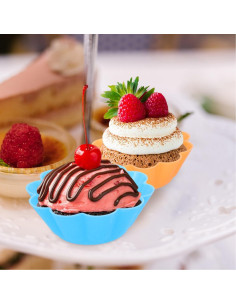 Moldes de Silicona Kichvoe 6Pcs para Muffins en Flor 2