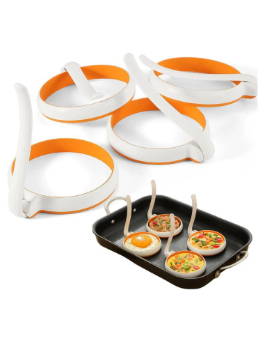 Juego de 4 Anillos de Silicona para Cocinar Huevos GAGAQI