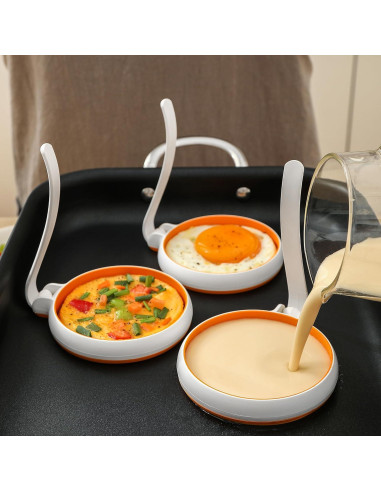 Juego de 4 Anillos de Silicona para Cocinar Huevos GAGAQI