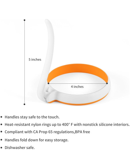 Juego de 4 Anillos de Silicona para Cocinar Huevos GAGAQI Juego de 4 Anillos de Silicona para Cocinar Huevos GAGAQI
