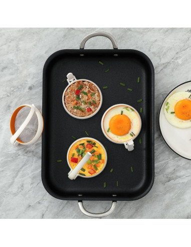 Juego de 4 Anillos de Silicona para Cocinar Huevos GAGAQI