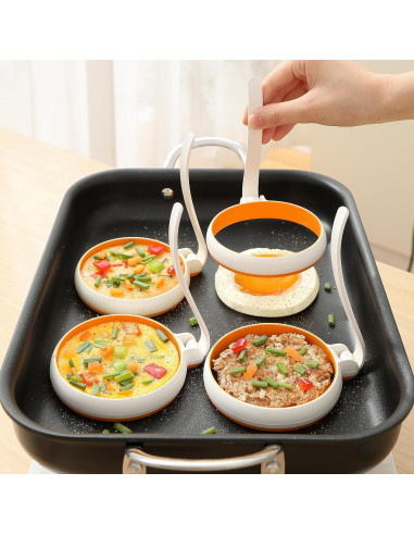 Juego de 4 Anillos de Silicona para Cocinar Huevos GAGAQI