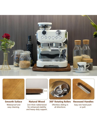 Bandeja Deslizante de Madera WifePro 25.4x30.5 cm para Cafeteras