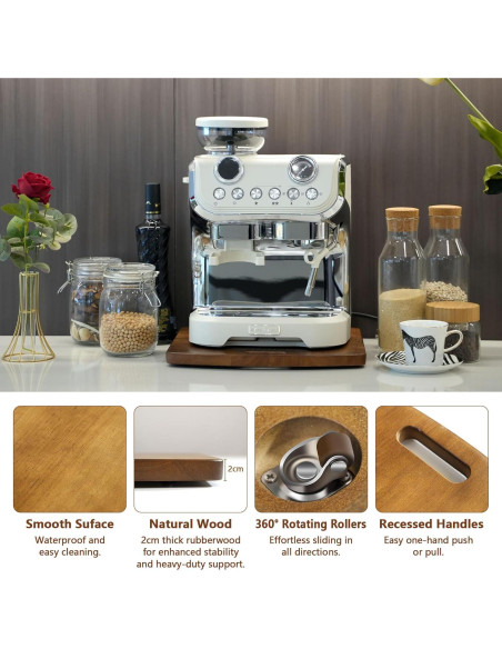 Bandeja Deslizante de Madera WifePro 25.4x30.5 cm para Cafeteras