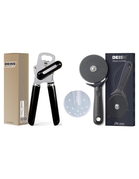 Abrelatas Deiss PRO y Cortador de Pizza Deiss Lux de Acero Inoxidable
