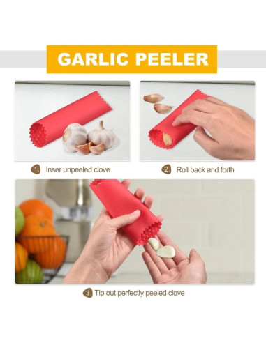 Pelador de Ajo Luhaomisky 2 Pcs Silicona Verde Multifuncional