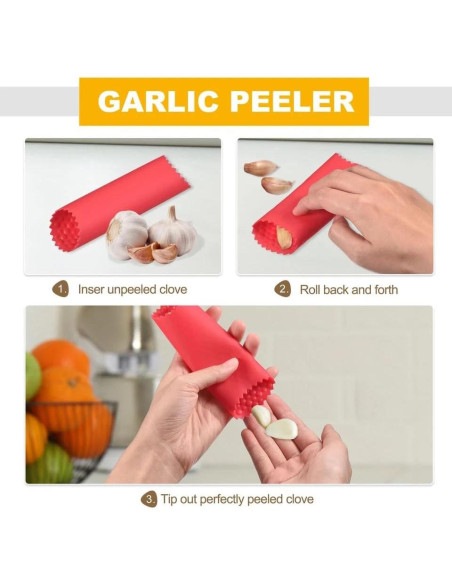 Pelador de Ajo Luhaomisky 2 Pcs Silicona Verde Multifuncional