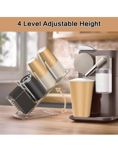 Soporte Organizador de Tazas de Acrílico iMMDOKIN 5 Compartimentos