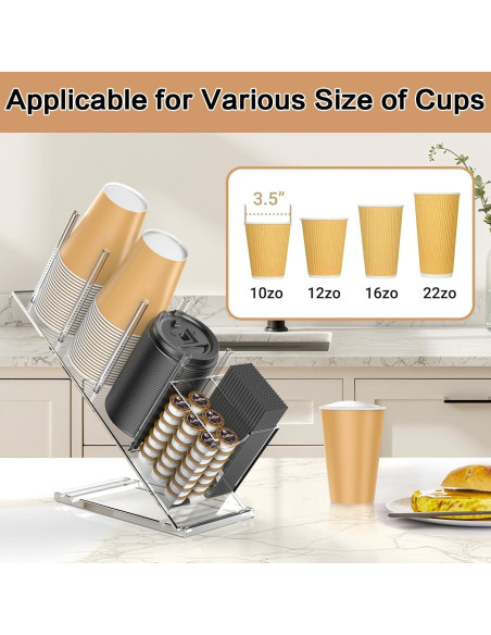Soporte Organizador de Tazas de Acrílico iMMDOKIN 5 Compartimentos Soporte Organizador de Tazas de Acrílico iMMDOKIN 5 Compartimentos
