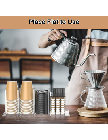 Soporte Organizador de Tazas de Acrílico iMMDOKIN 5 Compartimentos