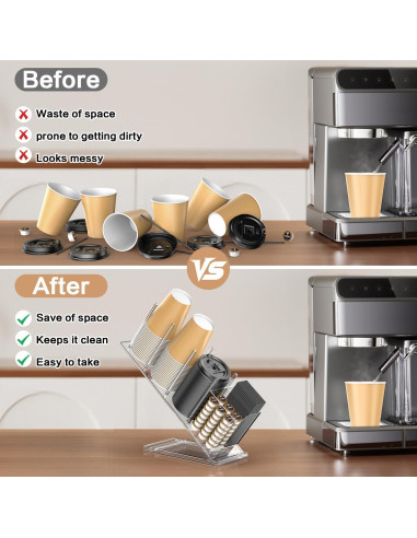 Soporte Organizador de Tazas de Acrílico iMMDOKIN 5 Compartimentos