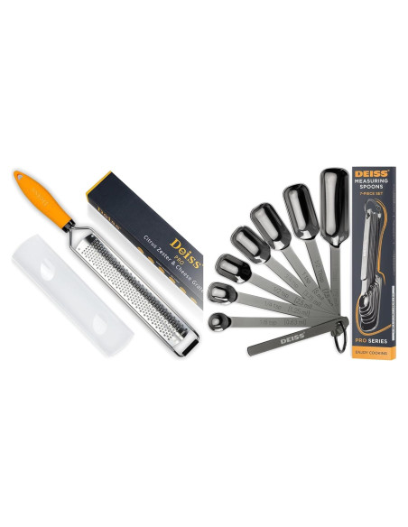 Rallador de Queso y Limón Deiss PRO + Cucharas Medidoras Inox