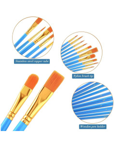 Conjunto de Pinceles AROIC 300 Piezas Nylon para Pintura 2