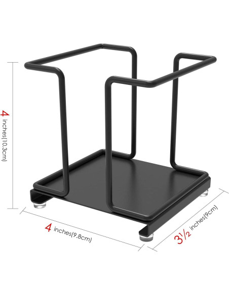 Dispensador de Tazas de Papel Adorila Metal Negro 10cm Antideslizante