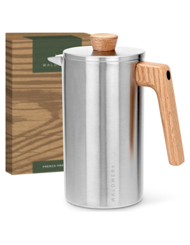 Prensa Francesa WALDWERK 1000 ml - Cafetera Acero Inoxidable Doble Pared