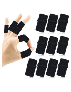 10 Mangas para Dedos Negras HaiFafafaing - Soporte Compresivo para Artritis