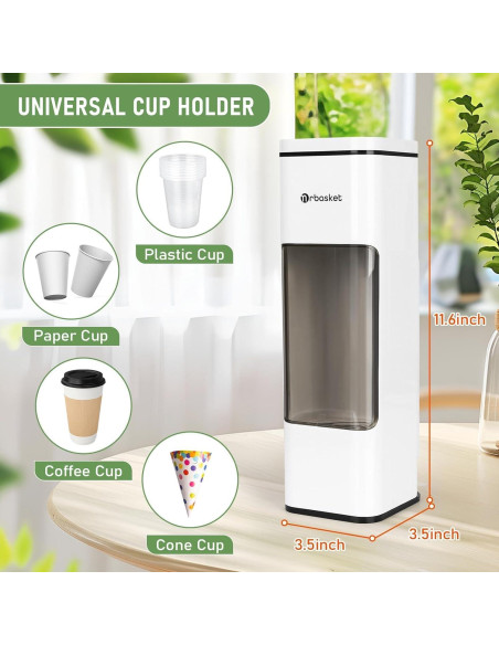 Dispensador de Tazas de Papel Magnético Penwlled Blanco 29.46 cm