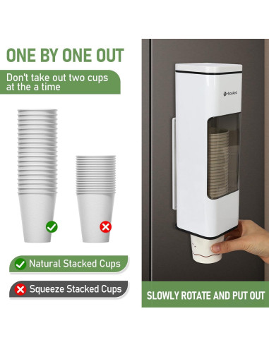 Dispensador de Tazas de Papel Magnético Penwlled Blanco 29.46 cm