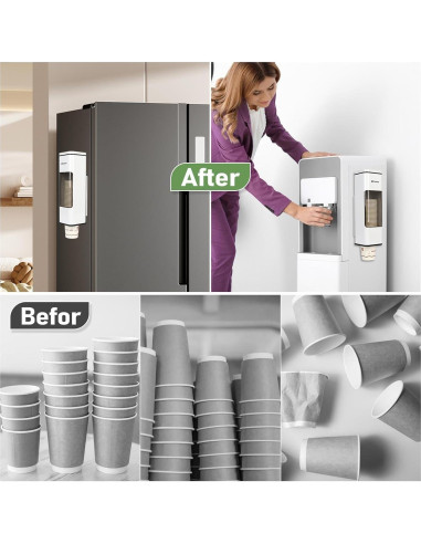 Dispensador de Tazas de Papel Magnético Penwlled Blanco 29.46 cm