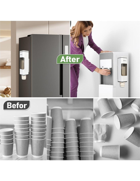 Dispensador de Tazas de Papel Magnético Penwlled Blanco 29.46 cm