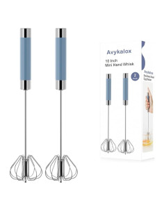Paquete de 2 Batidores Semiautomáticos Avykalox de Acero Inoxidable