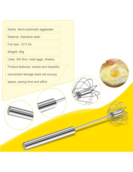 Batidor de Huevos Dmikcav de Acero Inoxidable 30.48 cm