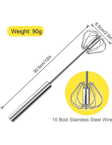 Batidor de Huevos Dmikcav de Acero Inoxidable 30.48 cm