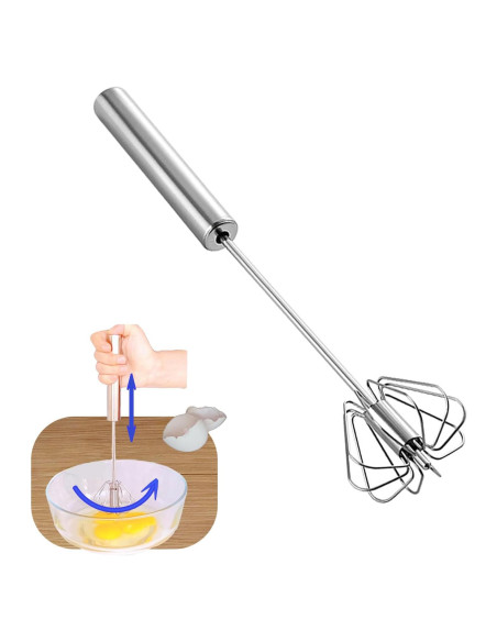 Batidor de Huevos Semi Automático Mzrnfcyk 25.4cm Acero Inoxidable