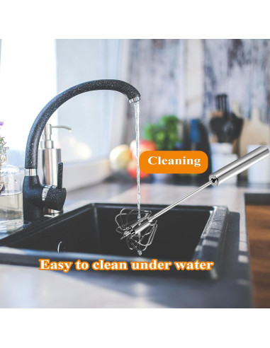 Batidor de Huevos Semi Automático Mzrnfcyk 25.4cm Acero Inoxidable