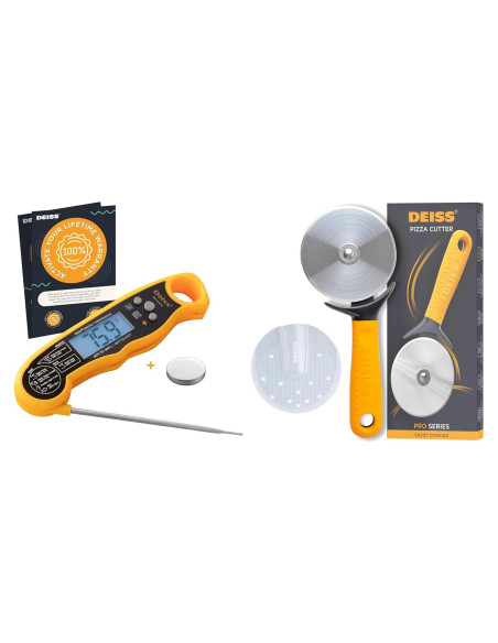 Termómetro Digital de Carne Deiss PRO + Cortador de Pizza 10cm