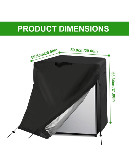 Cubierta de Refrigerador CurcKua 210D Impermeable 50.8x50.8x53.3cm