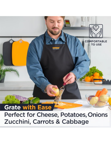 Rallador de Queso Deiss PRO - Acero Inoxidable, Mango Antideslizante