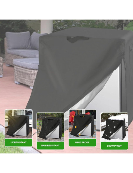 Cubierta de Refrigerador CurcKua 210D Impermeable 50.8x50.8x53.3cm