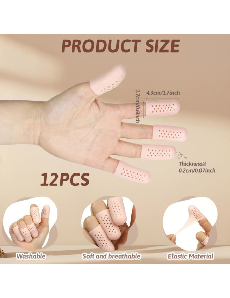 12 Fundas de Dedos de Gel InnoHHustle Transpirables para Protección