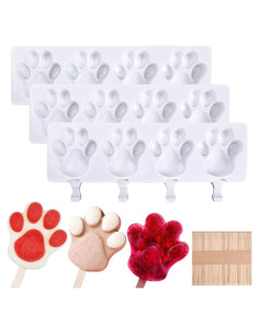 Moldes de Paletas de Silicona Liobelon 3 Piezas 4 Cavidades