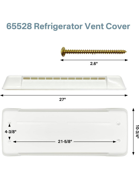 Tapa de Ventilación de Refrigerador Earthtec 65528 Blanca