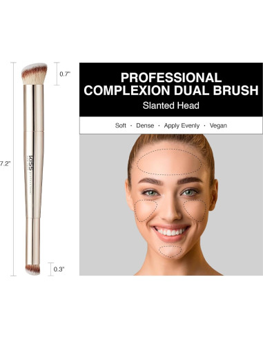 Brocha Profesional Doble Punta KISS NEW YORK para Maquillaje