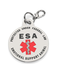 Etiqueta de Perro de Servicio K9King ESA - Doble Cara Roja